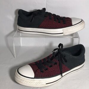 Converse All Star Low Top Red and Black Textile Uppers Size 7 Tennis Shoes